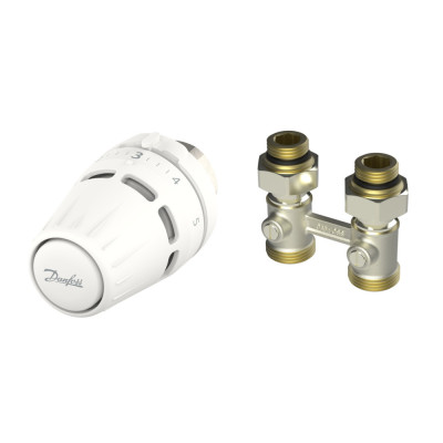 Комплект для радіатора з нижнім підключенням прямий M30x1.5 RLV-KB 1/2" Danfoss 015G5308