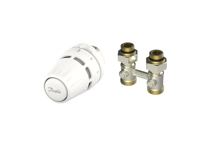 Комплект для радіатора з нижнім підключенням прямий M30x1.5 RLV-KB 1/2" Danfoss 015G5308 015G5308