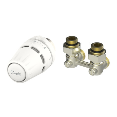Комплект для радіатора з нижнім підключенням кутовий M30x1.5 RLV-KB 1/2" Danfoss 015G5307