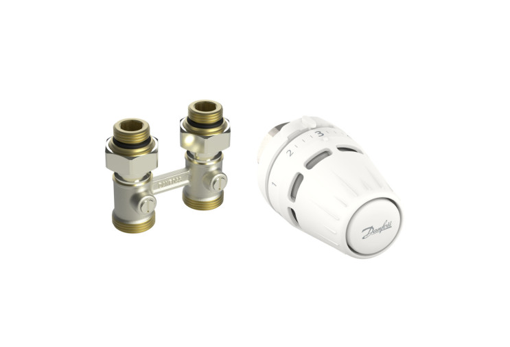 Комплект для радіатора з нижнім підключенням прямий M30x1.5 RLV-KB 1/2" Danfoss 015G5308 015G5308