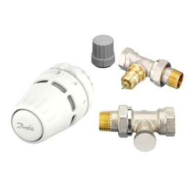 Комплект для радіатора з боковим підключенням прямий RA+RA-FN+RLV-S 1/2" Danfoss 015G5302
