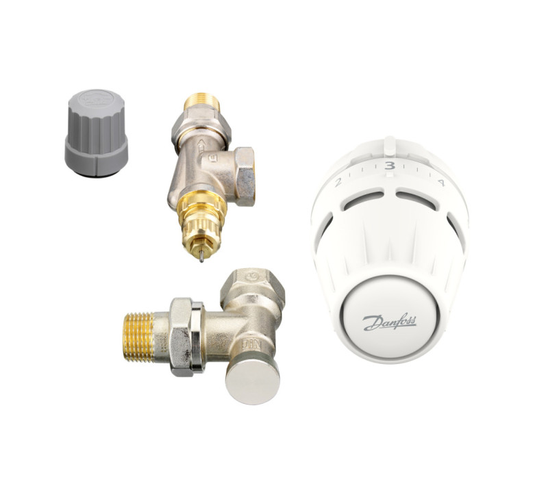 Комплект радиатора с боковым подключением угловой RA-N+RLV-S 1/2" Danfoss 015g5311 Комплект радиатора с боковым подключением угловой RA-N+RLV-S 1/2" Danfoss 015g5311
