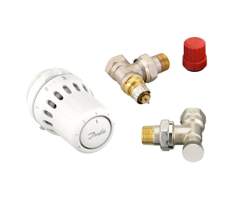 Комплект для радиатора с боковым подключением угловой RA+RLV - s 1/2" Danfoss 015G5349 Комплект для радиатора с боковым подключением угловой RA+RLV - s 1/2" Danfoss 015G5349