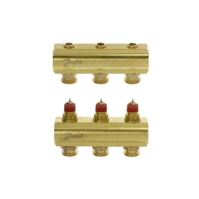 Колектор 1"х3 виходи без витратомірів FHF-3 3/4" Danfoss 088U0503