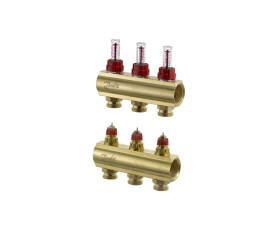 Колектор 1"х3 виходи з витратоміром FHF-3F 3/4" Danfoss 088U0523 Колектор 1"х3 виходи з витратоміром FHF-3F 3/4" Danfoss 088U0523