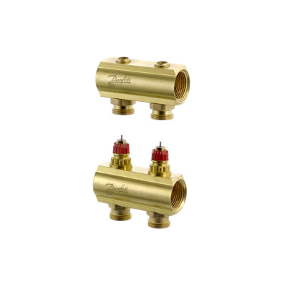 Колектор 1"х2 виходи без витратомірів FHF-2 3/4" Danfoss 088U0502