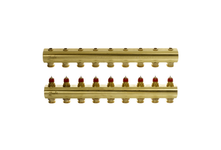 Коллектор 1"х9 выходов без расходомеров FHF-9 3/4" Danfoss 088U0509 088U0509