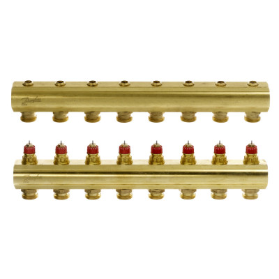 Коллектор 1"х8 выходов без расходомеров FHF-8 3/4" Danfoss 088U0508 Коллектор 1"х8 выходов без расходомеров FHF-8 3/4" Danfoss 088U0508