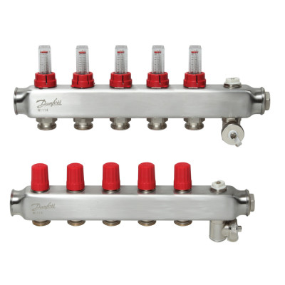Колектор 1"х5 виходів з витратоміром SSM-5F 3/4" Danfoss 088U0755