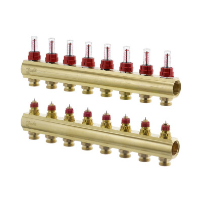 Колектор 1"х8 виходів з витратоміром FHF-8F 3/4" Danfoss 088U0528