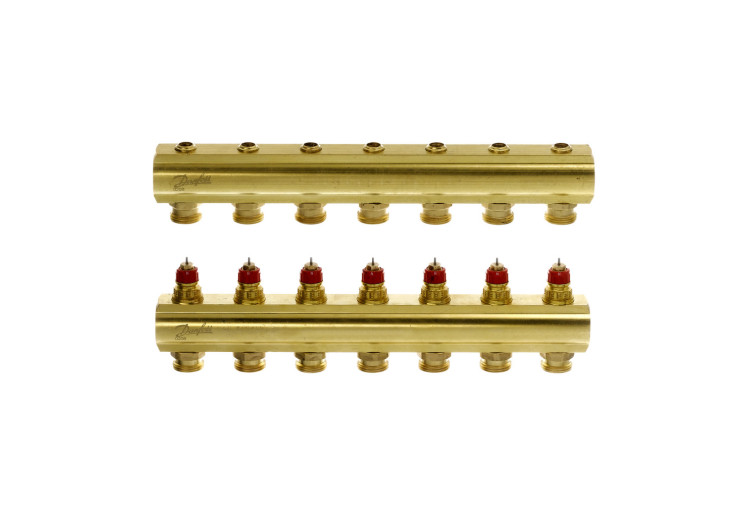 Коллектор 1"х7 выходов без расходомеров FHF-7 3/4" Danfoss 088U0507 088U0507