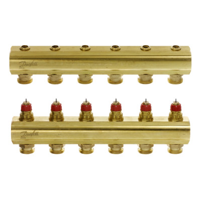 Колектор 1"х6 виходів без витратомірів FHF - 6 3/4" Danfoss 088U0506