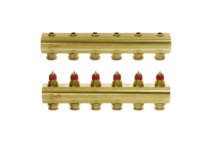 Коллектор 1"х6 выходов без расходомеров FHF - 6 3/4" Danfoss 088U0506 088U0506