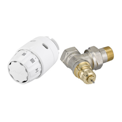 Комплект для радіатора з боковим підключенням кутовий RA-FN+RAS-C2 1/2" Danfoss 013g5143