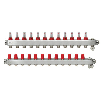 Колектор 1"х12 виходів з витратоміром SSM-12F 3/4" Danfoss 088U0762