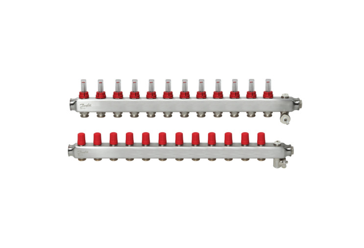 Колектор 1"х12 виходів з витратоміром SSM-12F 3/4" Danfoss 088U0762 088U0762