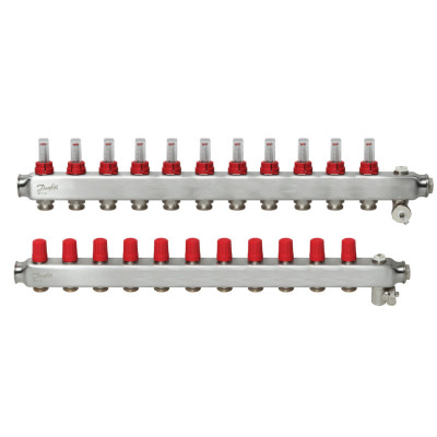 Колектор 1"х11 виходів з витратоміром SSM-11F 3/4" Danfoss 088U0761