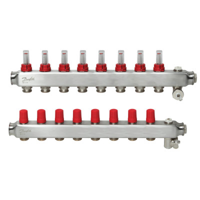Колектор 1"х8 виходів з витратоміром SSM-8F 3/4" Danfoss 088U0758