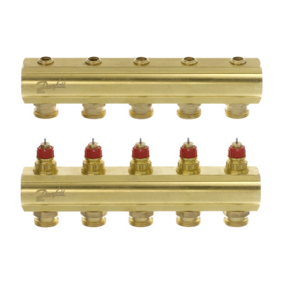 Колектор 1"х5 виходів без витратомірів FHF-5 3/4" Danfoss 088U0505