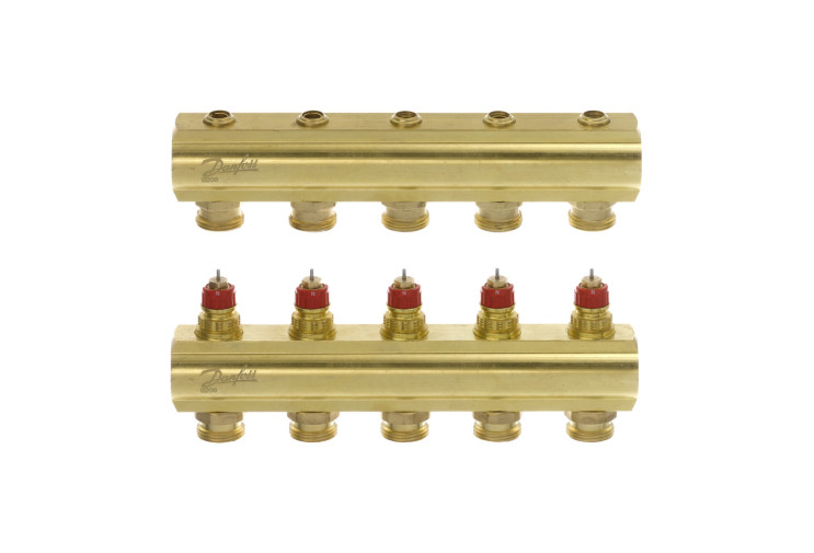Коллектор 1"х5 выходов без расходомеров FHF-5 3/4" Danfoss 088U0505 088U0505