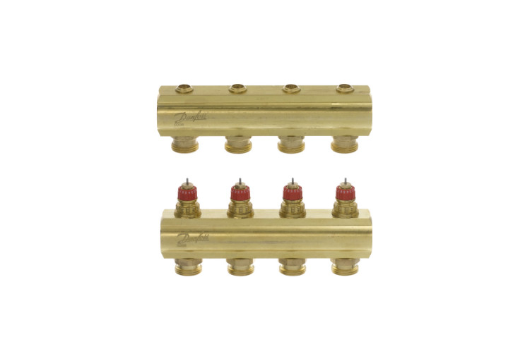 Коллектор 1"х4 выхода без расходомеров FHF-4 3/4" Danfoss 088U0504 088U0504