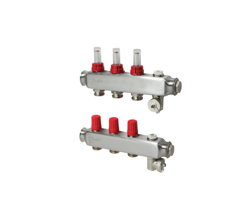 Коллектор 1"х3 выхода с расходомером SSM-3F 3/4" Danfoss 088U0753