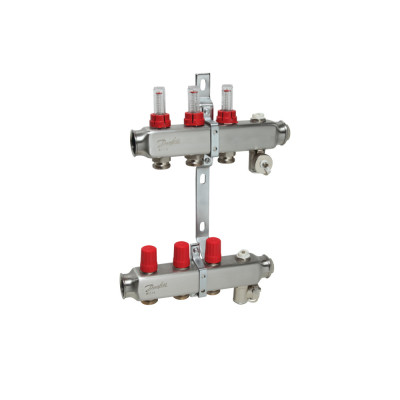 Колектор 1"х3 виходи з витратоміром SSM-3F 3/4" Danfoss 088U0753