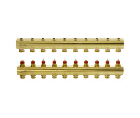 Колектор 1"х10 виходів без витратомірів FHF-10 3/4" Danfoss 088U0510 Колектор 1"х10 виходів без витратомірів FHF-10 3/4" Danfoss 088U0510