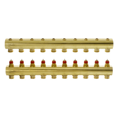 Колектор 1"х10 виходів без витратомірів FHF-10 3/4" Danfoss 088U0510