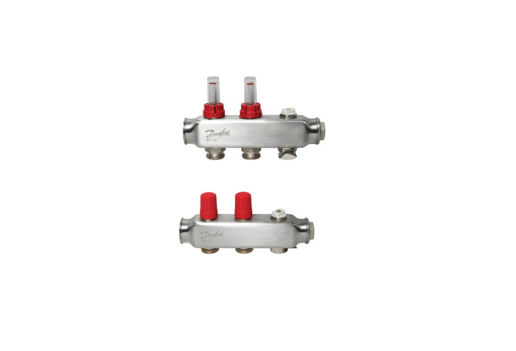 Колектор 1"х2 виходи з витратоміром SSM-2F 3/4" Danfoss 088U0752 088U0752
