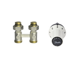 Комплект для радіатора з нижнім підключенням прямий RAS-CK+RLV-KS 1/2" Danfoss 013G5275