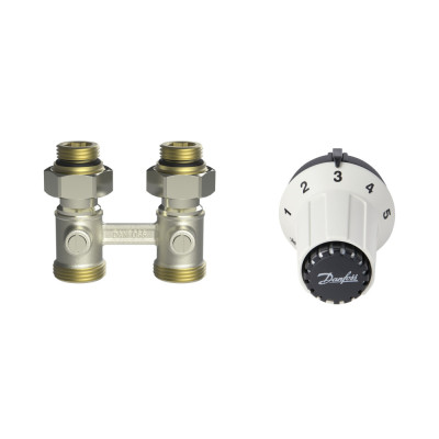 Комплект для радіатора з нижнім підключенням прямий RAS-CK+RLV-KS 1/2" Danfoss 013G5275