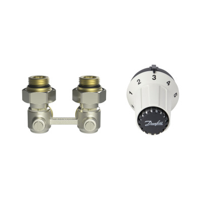 Комплект для радіатора з нижнім підключенням кутовий RAS-CK+RLV-KS 1/2" Danfoss 013G5276