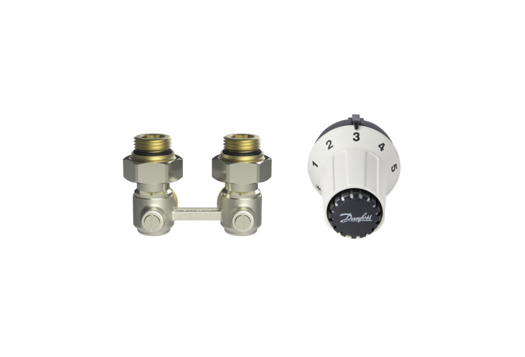 Комплект для радіатора з нижнім підключенням кутовий RAS-CK+RLV-KS 1/2" Danfoss 013G5276 013G5276