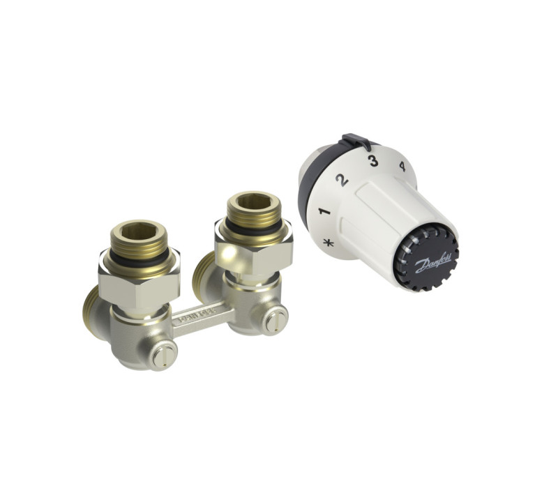 Комплект для радиатора с нижним подключением угловой RAS-CK+RLV-KS 1/2" Danfoss 013G5276 Комплект для радиатора с нижним подключением угловой RAS-CK+RLV-KS 1/2" Danfoss 013G5276