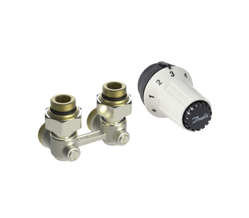 Комплект для радиатора с нижним подключением угловой RAS-C+RLV-KB 1/2" Danfoss 013G5278 Комплект для радиатора с нижним подключением угловой RAS-C+RLV-KB 1/2" Danfoss 013G5278