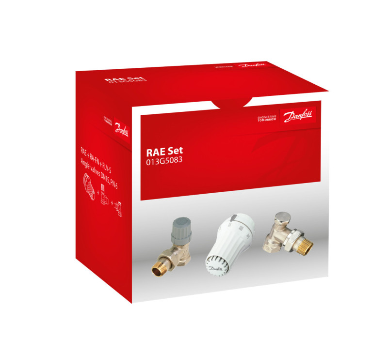 Комплект для радиатора с боковым подключением угловой RAE+RA-FN+RLV 1/2" Danfoss 013G5083 Комплект для радиатора с боковым подключением угловой RAE+RA-FN+RLV 1/2" Danfoss 013G5083