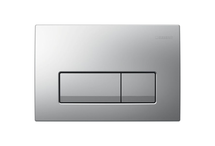 Змивна клавіша Geberit Delta50 для подвійного змиву Square матовий хром 115.119.46.1 115.119.46.1