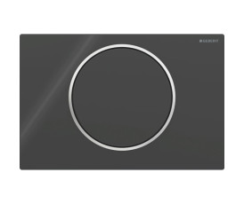 Змивна клавіша Geberit Sigma10 для змивання/зупинки змивання Round чорний/глянсовий хром (115.758.KM.5)