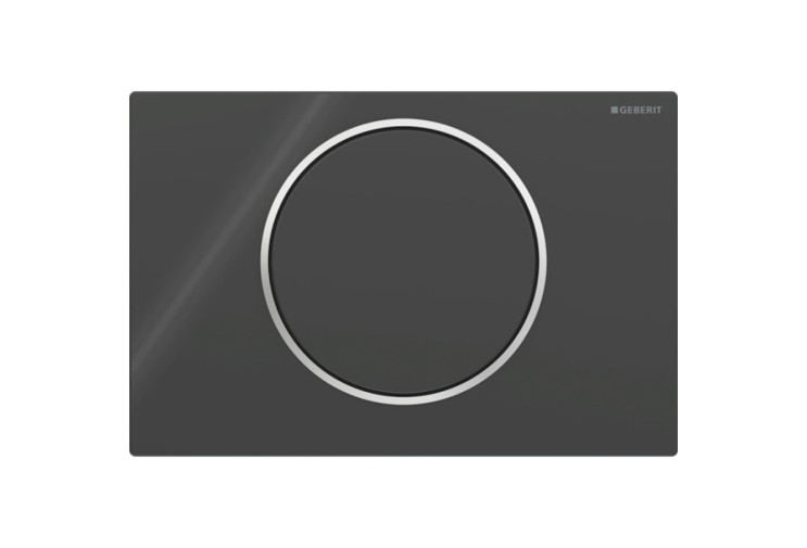Змивна клавіша Geberit Sigma10 для змивання/зупинки змивання Round чорний/глянсовий хром (115.758.KM.5) 115.758.KM.5