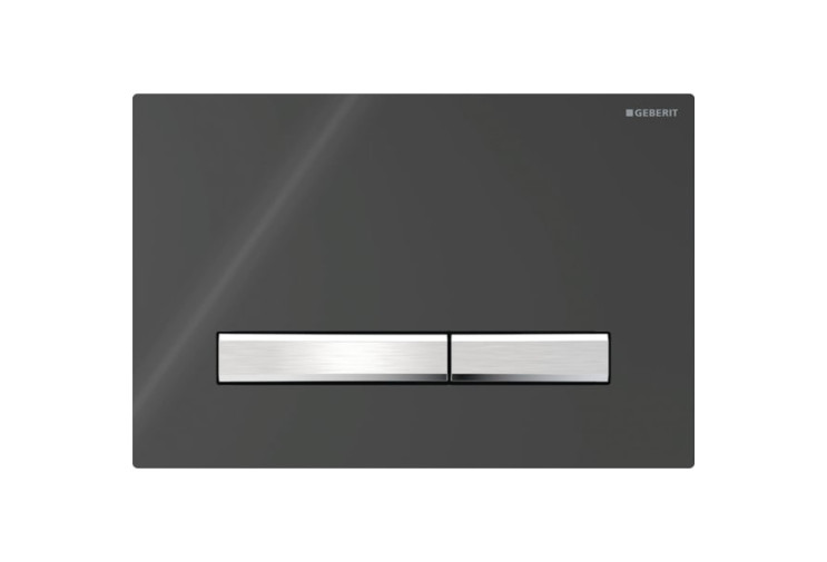 Змивна клавіша Geberit Sigma50 для подвійного змиву Square чорний/хром (115.788.DW.2) 115.788.DW.2