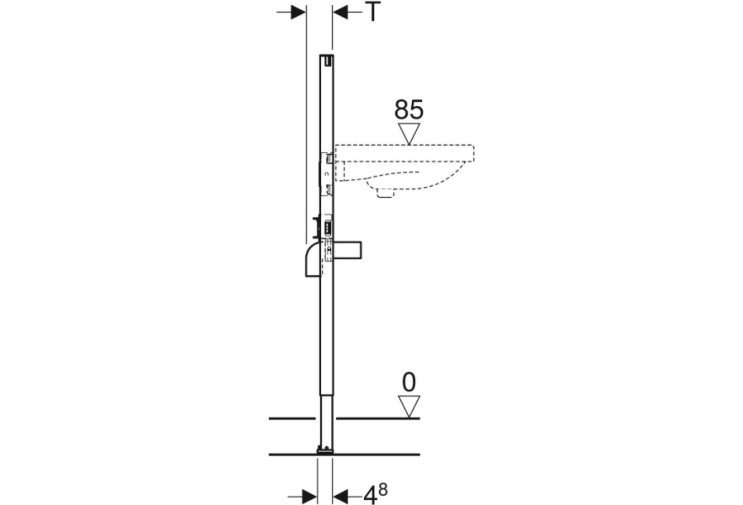 Монтажний елемент Geberit Duofix для умивальника 112 см вертикальний змішувач (111.434.00.1) 111.434.00.1