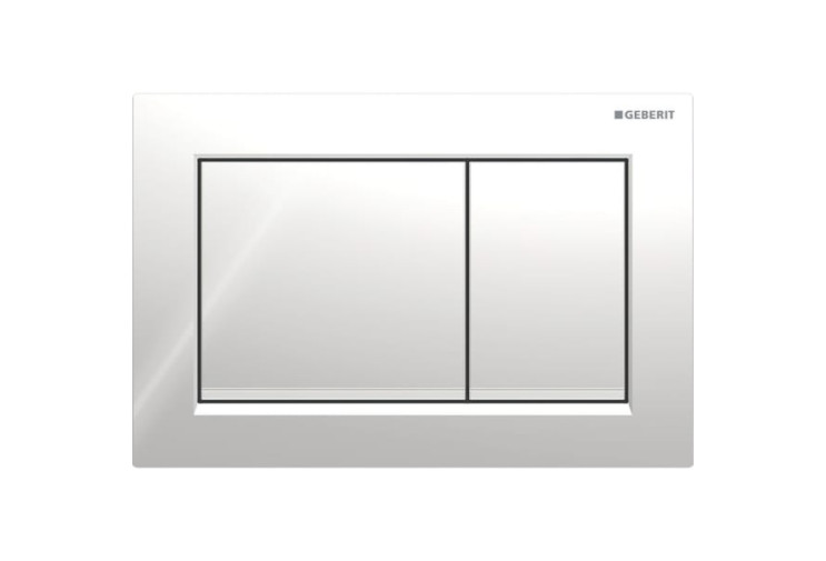 Смывная клавиша Geberit Omega20 (ex Omega30) для двойного смыва Square матовый хром (115.080.KH.1) 115.080.KH.1