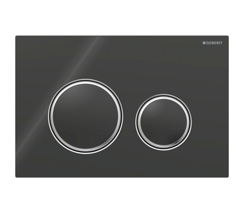 Смывная клавиша Geberit Sigma50 (ex Sigma21) для двойного смыва Round черный/хром (115.884.SJ.1)