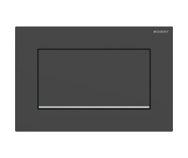 Змивна клавіша Geberit Sigma10 для змивання/зупинки змивання Square з кріпленням на гвинтах чорний матовий/глянсовий хром 115.893.14.1