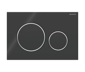 Смывная клавиша Geberit Sigma20 для двойного смыва Round черный/глянцевый хром (115.882.KM.1)