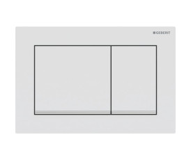 Смывная клавиша Geberit Omega20 для двойного смыва Square белый матовый/глянцевый хром 115.080.JT.1