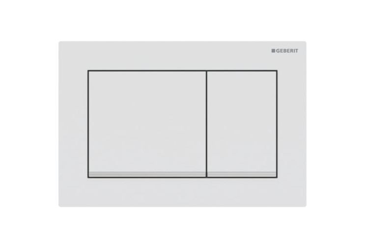 Смывная клавиша Geberit Omega20 для двойного смыва Square белый матовый/глянцевый хром 115.080.JT.1 115.080.JT.1