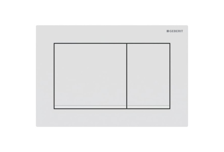 Смывная клавиша Geberit Omega20 для двойного смыва Square белый матовый 115.080.01.1 115.080.01.1
