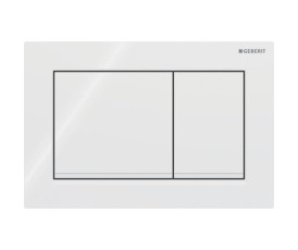 Смывная клавиша Geberit Omega20 для двойного смыва Square белый/белый матовый 115.080.11.1